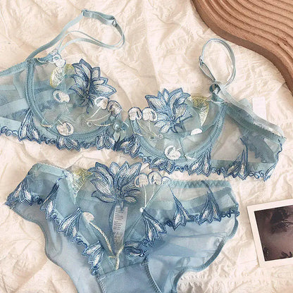 Sexy French Ultra Thin Lace Embroidery Underwire Bra Summer Minimizer Full Coverage Slimming For Busty Women Daily Wear 32-38ABC