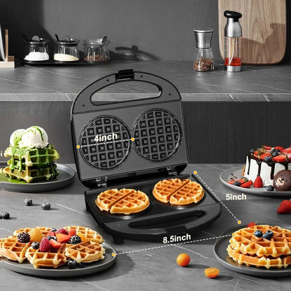 3-in-1 Sandwich Maker with Removable Plates, Panini Press, Waffle Maker, Non-Stick, 750W Compact Breakfast Grill for Sandwiches, Waffles, Steak, Black