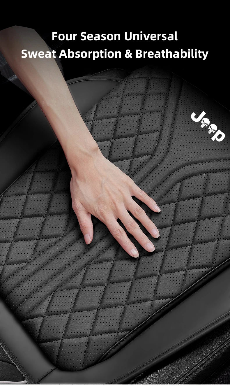 Car Seat Cushion For Jeep Rengade Compass Patriont Grand Cherokee 3D Embroidered Seat Protector Pad Front & Rear Seat Covers