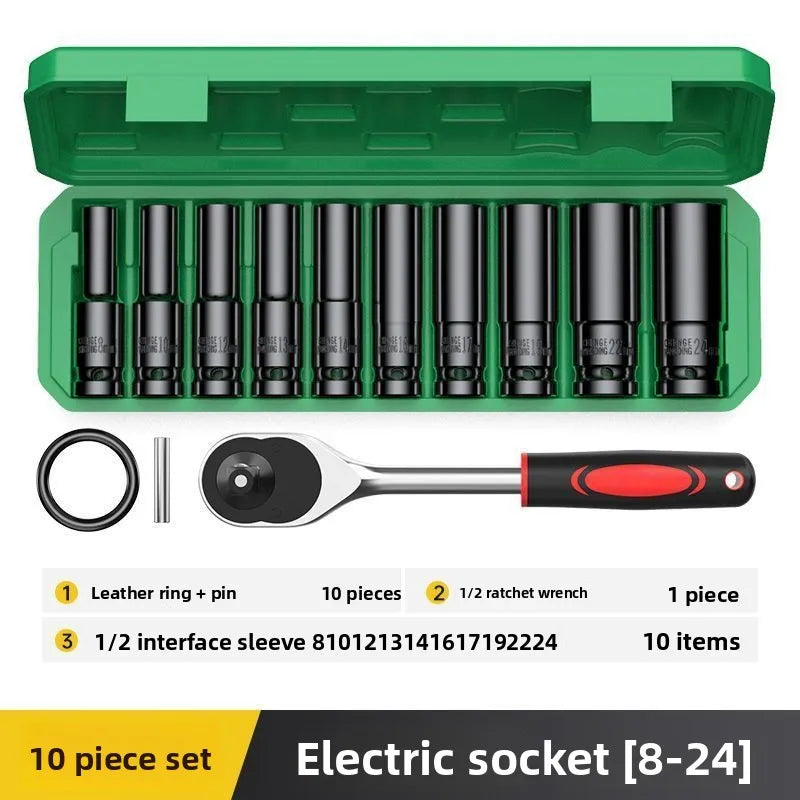 Da Fei Socket Set Wrench, Electrically Extended Hexagonal Socket, Auto Repair Combination Set Head Socket Set, Complete Set