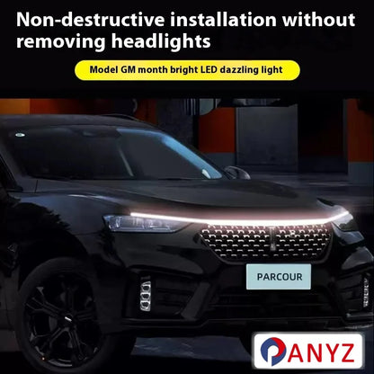 FOR	Kia	Sorento	2003-2024	New upgrade LED Daytime Running Light Scan Starting Car Hood DRL Guide Decorative Ambient Lamp 12V