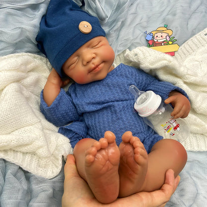 20Inch Hand-Painted Silicone Reborn Baby Girl/Boy Realistic Skin Texture Can Use Pacifiers Doll for Adult Collectors and Display