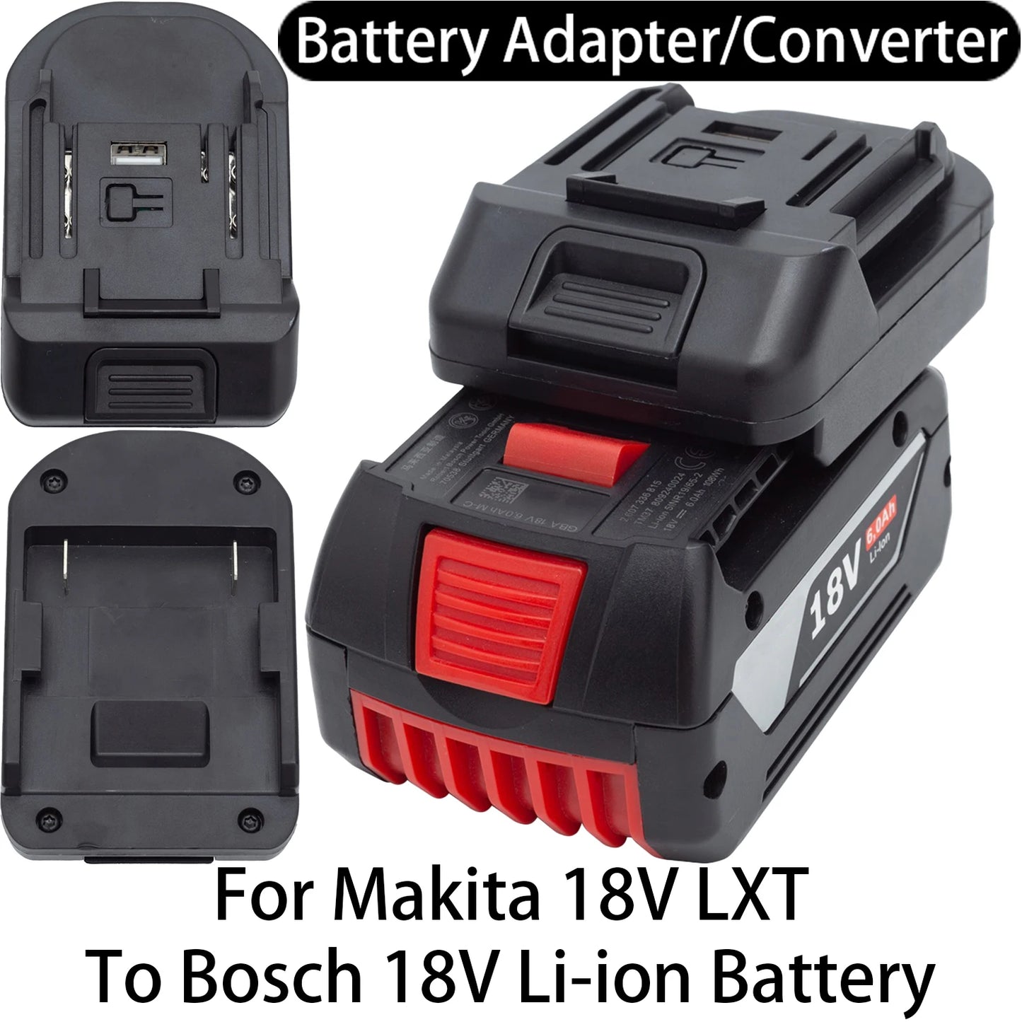Battery Adapter Converter For Makita 18V LXT Li-ion Tool To Bosch 18V Li-ion Battery Adapter Power Tool Accessory
