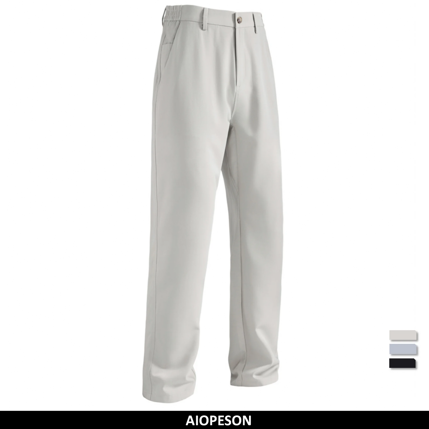 AIOPESON Spring Fit Slim Men’s Formal Pants Solid Color Zipper Pocket Business Casual Wrinkle Resistant Daily Trousers