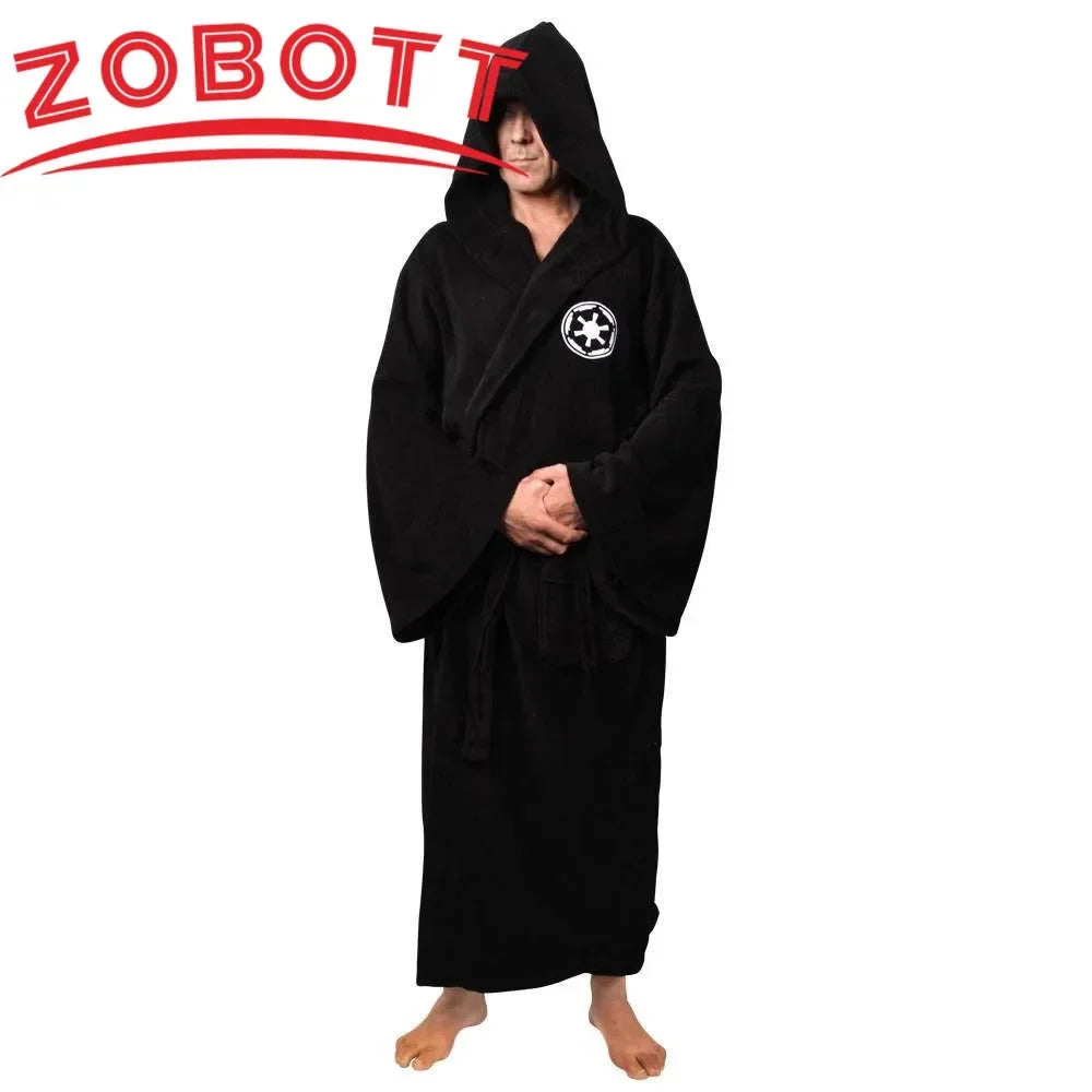 Movie Jedi Knight Cosplay Costume Pajamas Winter Lovers Bathrobe Kigurumi Flannel Adult Unisex Clothing Mens Bath Robes Homewear