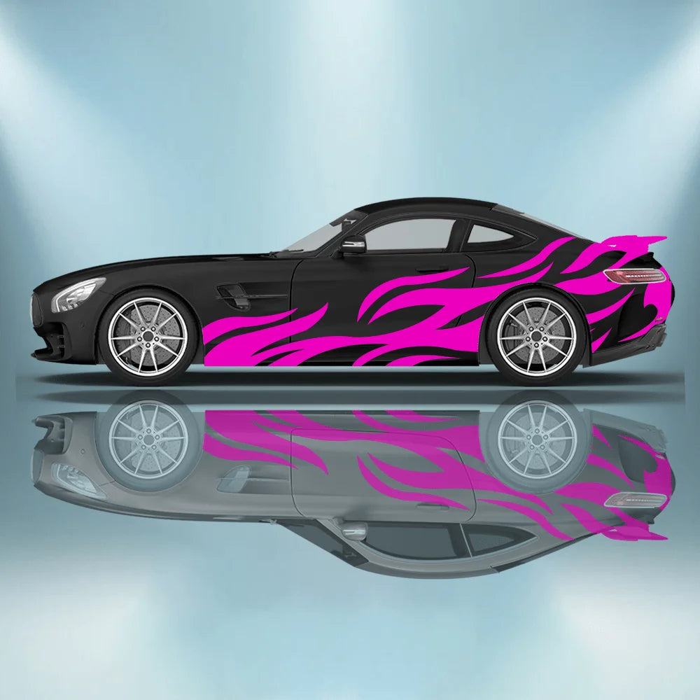 Creative Personality Flame Car Sticker Full Body Decal Wrap Scratch Protection Car Sticker Waterproof Car Vinyl Wraps