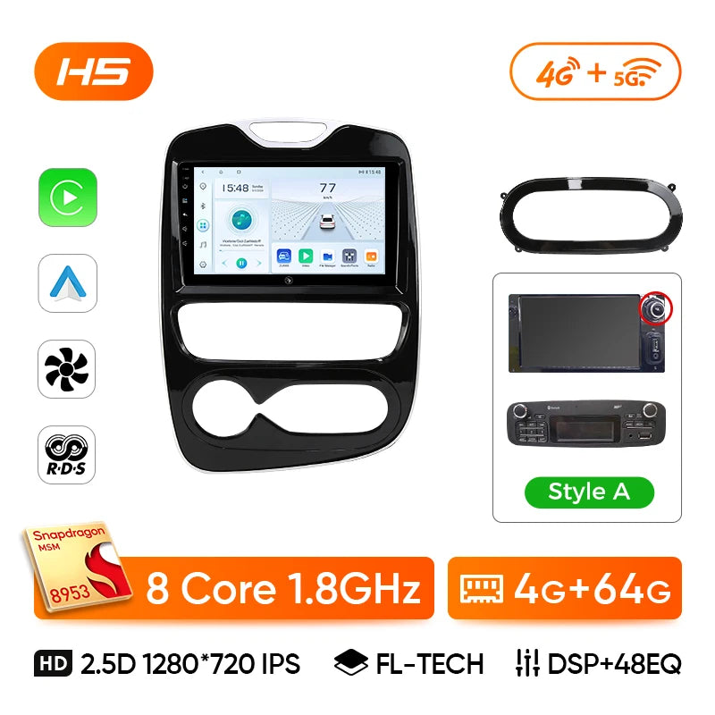 Ainavi Car Radio For Renault Clio 4 2012 2013 2014 2015 2016 2017 2018 Wireless Carplay Android Auto Multimedia 2 Din autoradio