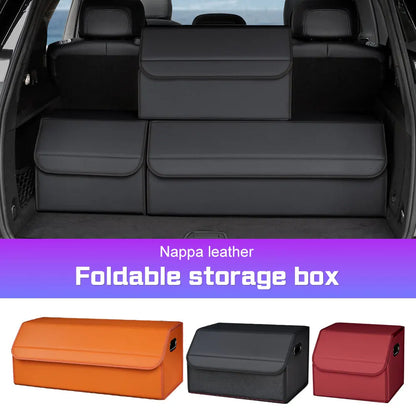 Portable Car Trunk Organizer Box Large Capacity Leather Foldable Storage Box Multifunctional Auto Organizer Bag Car Accessories