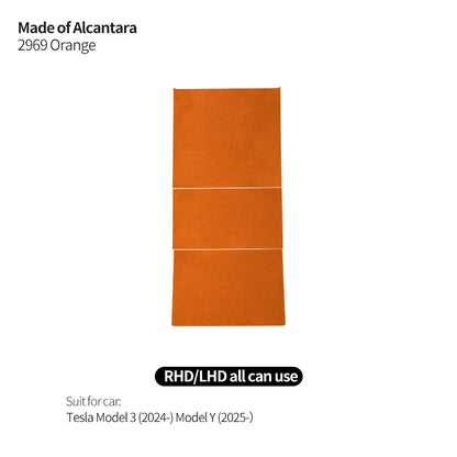 For Tesla Model 3 (2024-) Model Y(2025-) Center Console Panel Trim Sticker Anti Scratch Car Interior Accessory Made of Alcantara