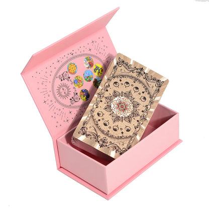 78Pcs Pink Classic Wait Tarot Cards with Guide Book Divination Deck Family Party Board Fate Card Fortune Telling Game