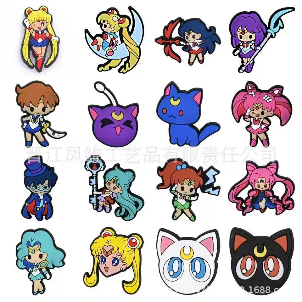 Girl 16-100pcs Cartoon Shoe Charms For Slides Clogs Sandals,PVC Shoe Decorations Accessories Buckle For Christmas Birthday Gifts