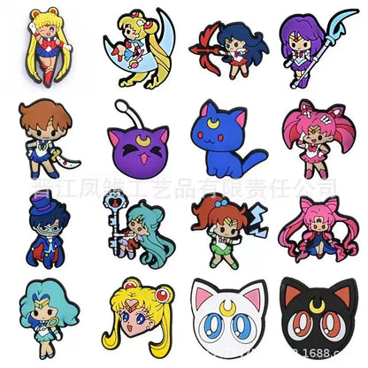 Girl 16-100pcs Cartoon Shoe Charms For Slides Clogs Sandals,PVC Shoe Decorations Accessories Buckle For Christmas Birthday Gifts