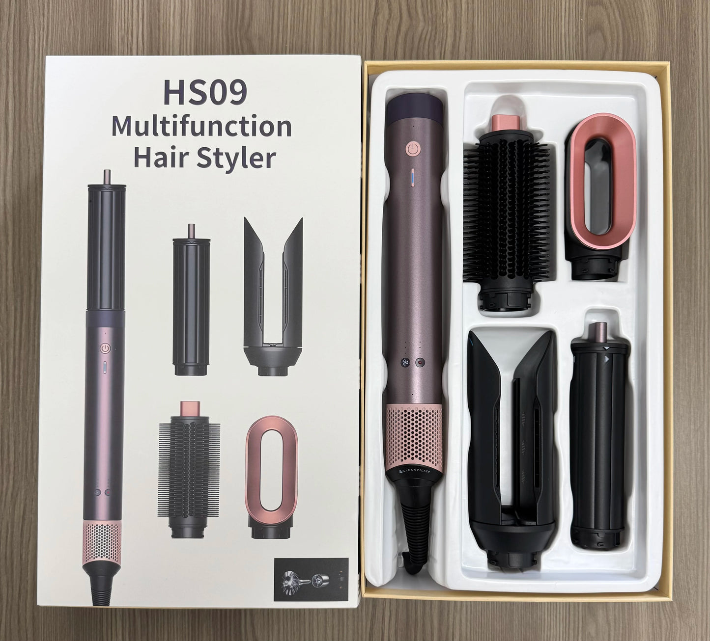 5 in 1  Detachable Airflow Hair Dryer Brush Comb Curler Straightening Brush Heat Control Styler for Smooth Hair anion