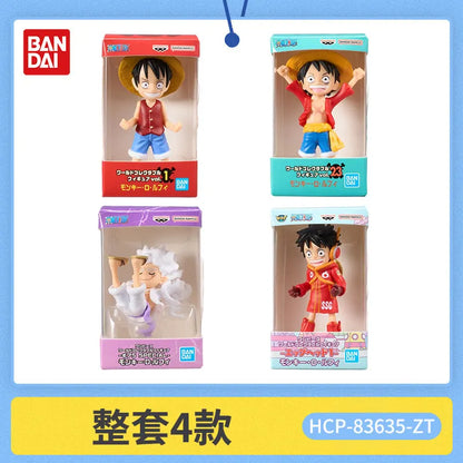 Bandai Genuin One Piece Gashapon Monkey D Luffy Nika Gear 5 Mini Figure Boxed Micro Scale Model Desktop Ornament Anime Collector