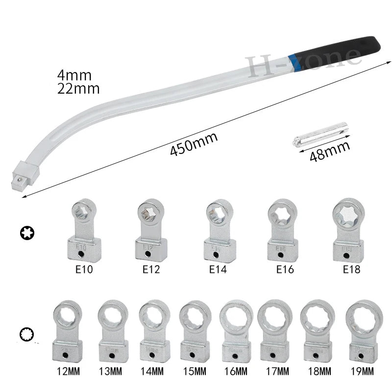 15Pcs Idler Pulley Adjustment Wrench Belt Tension Tensioning Adjuster Lever Tool Extension Wrench Workshop Tool