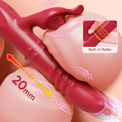 3 in 1 Thrusting Rotating Vibrator Clitoris Massager Telescopic G Spot Stimulator Women Dildo Adult Sex Toys Female Masturbator