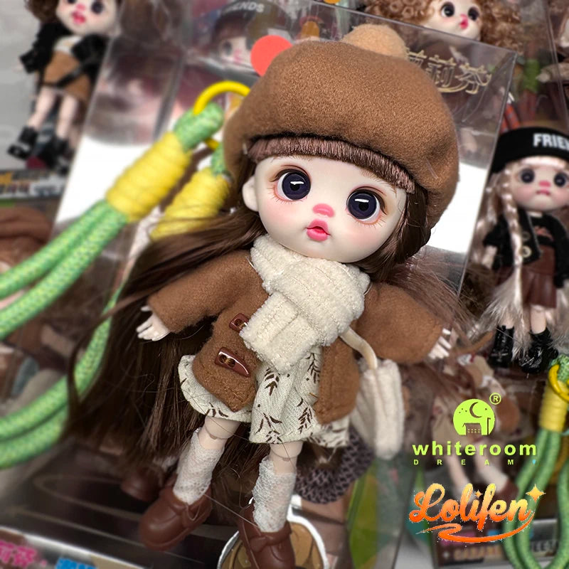 13cm Bjd Doll Trendy Collectible Toy Four Series Styles Changeable Outfit Phone Backpack Pendant Free Dopamine Color Lanyard Mul
