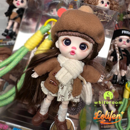 13cm Bjd Doll Trendy Collectible Toy Four Series Styles Changeable Outfit Phone Backpack Pendant Free Dopamine Color Lanyard Mul