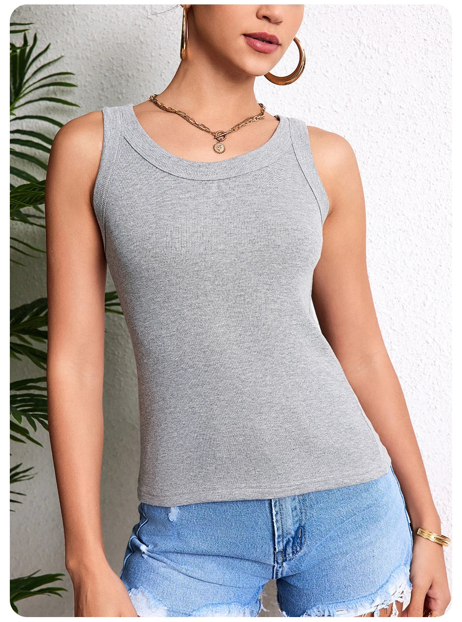 6/3/1 Piece Ladies Bottoming Solid Color Fashion Threaded Vest Casual Joker Sports Girl Mixed Color Combination Coat Parent-chil