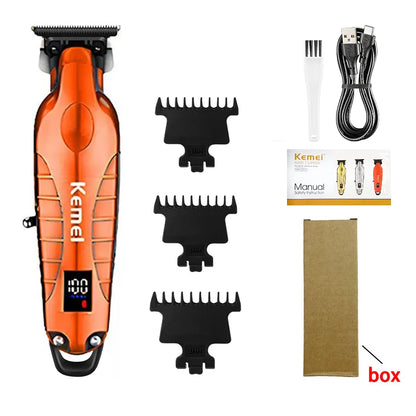Kemei KM-2293 7000RPM Barber Professional Electric Hair Clipper Trimmer Cordless USB Charging Rechargeable Hair Clippers