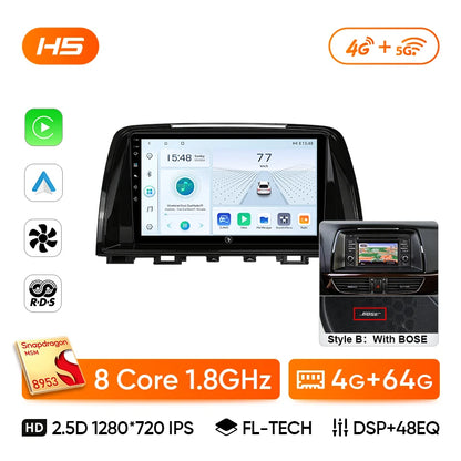 Ainavi Car Multimedia Player For Mazda 6 GJ Atenza 2013 2014 2015 Touring Sport GT wireless Carplay Android Auto 4G Wifi 2din