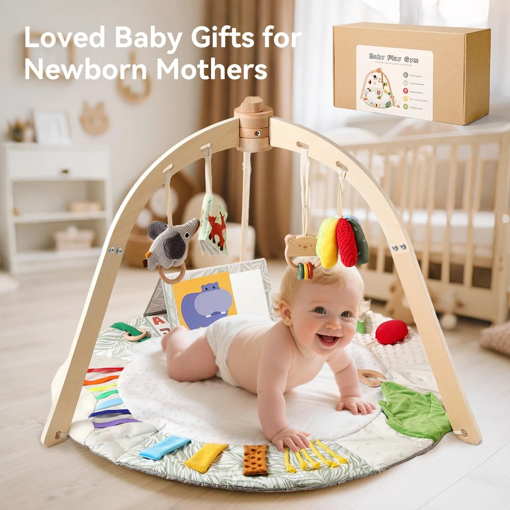 1Set Play Gym Frame Baby Activity Wooden Fitness Frames Play Gym Mobile Baby Accessories Rattle Toy Baby Room Decoration Newborn