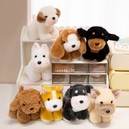 Dog Series Plush Toy Doberman Pinscher Schnauzer Bulldog Labrador Stuffed Doll Desktop Decorative Toys Adorably Birthday Gifts