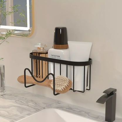 1PC No-Drill Wall-Mounted Stainless Steel Sponge Holder with Strong Suction Cup for Kitchen Sink Organizer