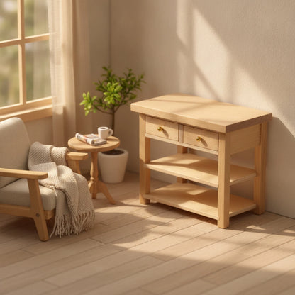 Dollhouse Side Cabinet Natural Finish Dollhouse Cabinet Furniture 1:12 Scale Decorative for Hobbyists, Diorama