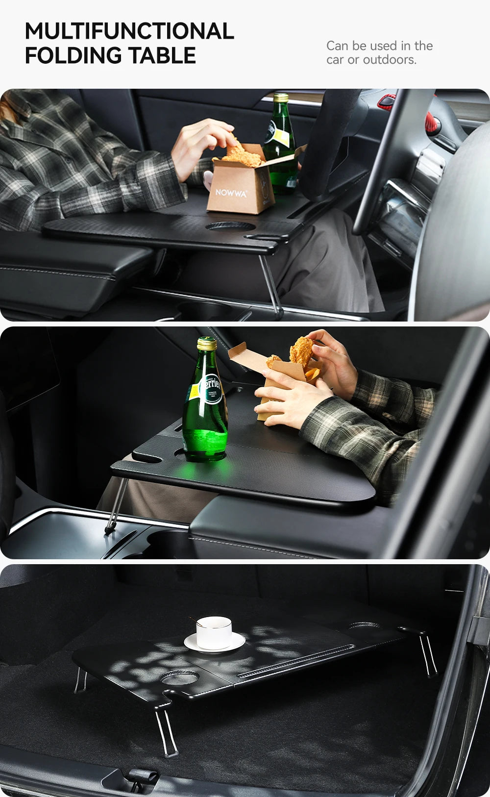 YZ Table Desk For Tesla Model 3 Y X S Highland Juniper 2021-2025 Car Steering Wheel Laptop Tray Food Desk Portable Office Table
