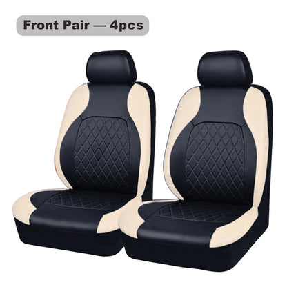All Season Quited PU Leather Car Seat Cover Full Surrounded Seat Protector Waterproof Universal Fit Sedan Suv Pick-up Truck Seat