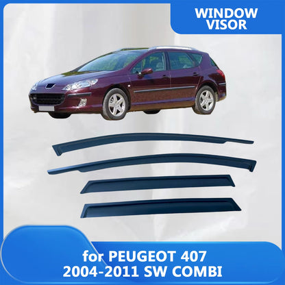 Window Visor for PEUGEOT 407 2004 2005 2006 2007 2008 2009 2010 2011 SW COMBI Wind Deflectors Rain Guards Door Visor Vent Shades