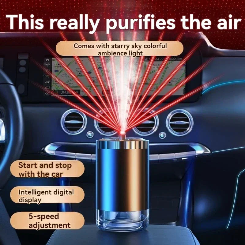 XMSJ Level 5 Adjustable Smart Car Air Freshener USB Charging Car Fragrance Diffuser Air Freshener Essential Oil Fragrance Gift