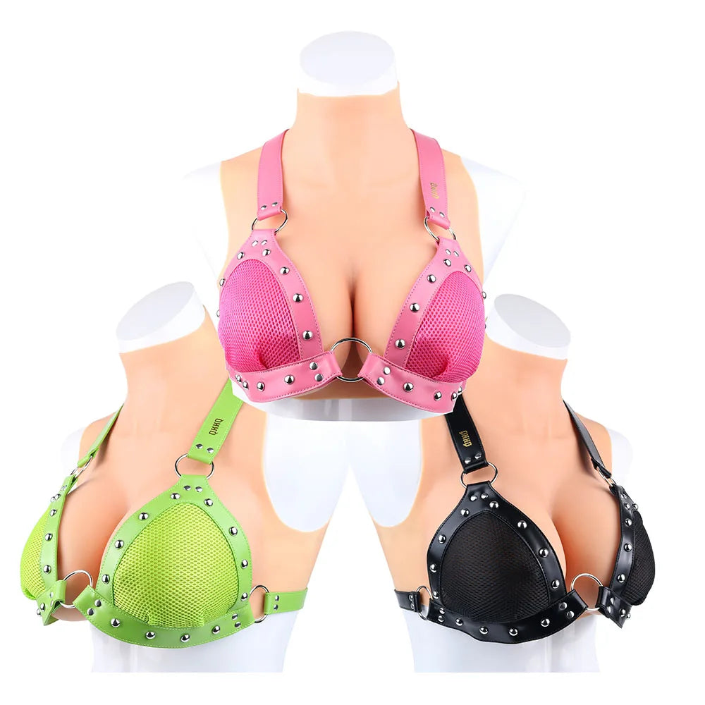 FRKO Sexy Mesh Bra Erotic Costumes Breast Bondage Harness PU Belt Women BDSM Slave Games Underwear Flirting Sex Toys For Couples