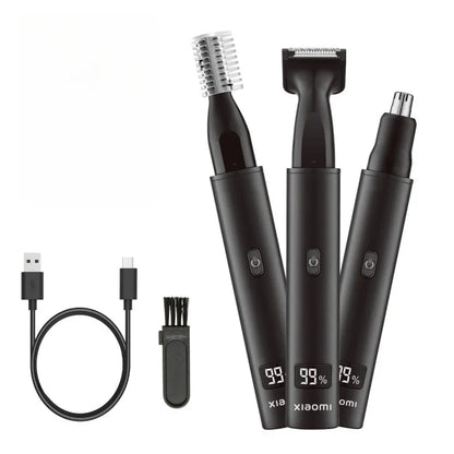 XIAOMI New 3 in 1 Electric Rechargeable Nose Ear Hair Trimmer for Men Painless Sideburns Eyebrows Beard Hair Clipper Shaver