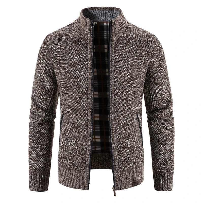 Men Sweater Jacket Winter Autumn Cold Coat Fleece Zipper Cardigan Soft Jumpers Turtleneck Warm Y2K High Quality Outerwear