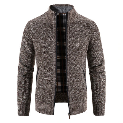 Men Sweater Jacket Winter Autumn Cold Coat Fleece Zipper Cardigan Soft Jumpers Turtleneck Warm Y2K High Quality Outerwear