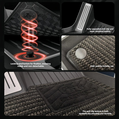 3/6-Piece Set TPE Dual-Layer Car Floor Mats for Tesla Model Y Juniper/Standard Full Vehicle Upgrade with Metal Pedal Driver