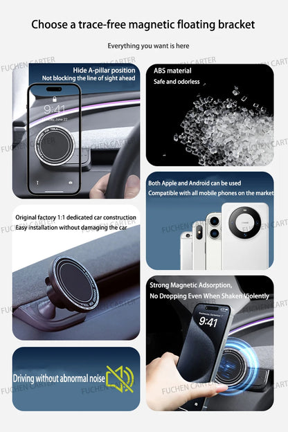 For Tesla ModelY Juniper 2025 Model3 Highland2024 Car Phone Holder Dashboard Traceless Magnetic mobile Phone Bracket Accessories