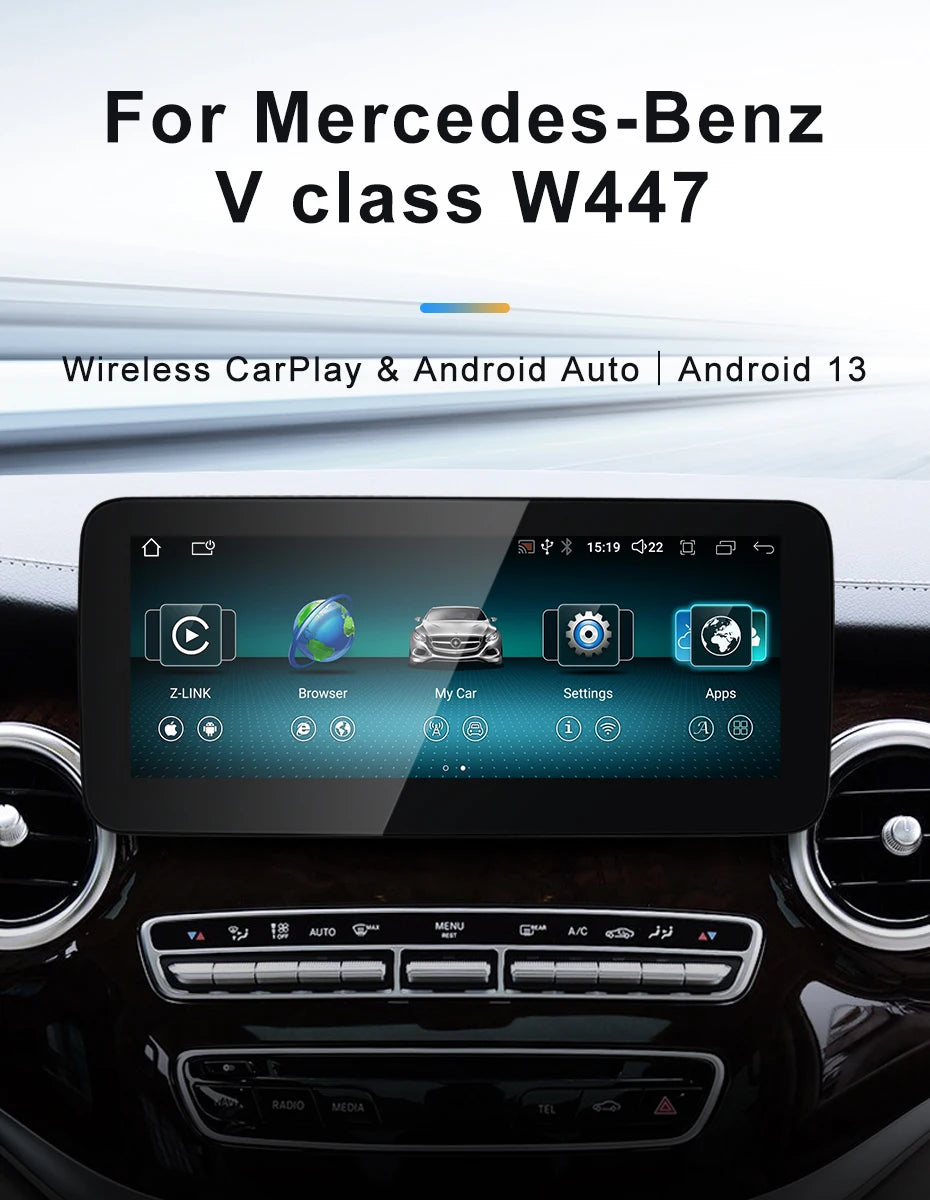 STWEINew Car Multimedia Wireless Android AUTO CarPlay 10.25 12.3inch Screen For Mercedes Benz V Class W447 V250 V260 V350 Screen