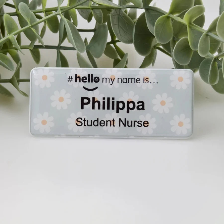Personalized Custom Name, Rainbow Polka Dot Hello My Name Is, Name Badge Nurse, Midwife Hospital, Doctor Nurse, Intern