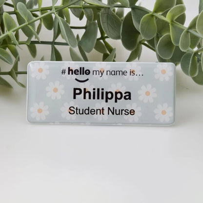 Personalized Custom Name, Rainbow Polka Dot Hello My Name Is, Name Badge Nurse, Midwife Hospital, Doctor Nurse, Intern