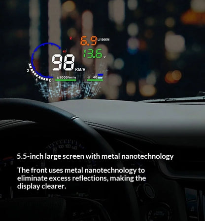 Head-up Display obdUniversal High-Definition Car Speed Projector Portable Car Display ScreenA8