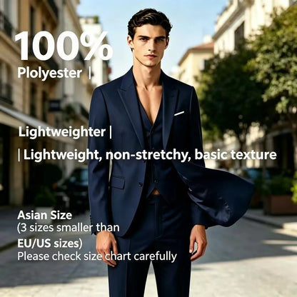 Elegant Men Suit For Wedding 3 Pieces 2 Sets Jackets Vest Pants Blazers Full Fashion Slim Fit Coats 2025 Formal Classic Costume