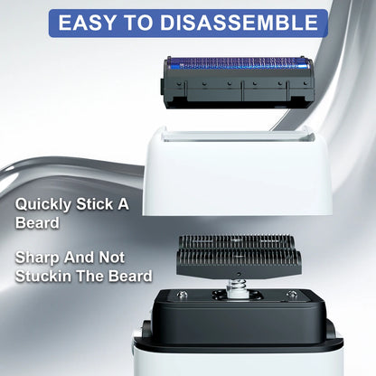 ROSYOUS RS620 Men's Shaving Machine 10000RPM Double Foil Blue Hypoallergenic Knife Net Electric Beard Trimmer Barber Shop