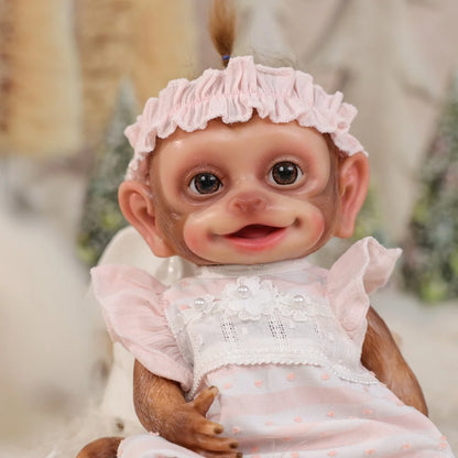 Cloveray 13inch Full Body Soft Silicone Realistic Reborn Baby Doll Solid monkey Silicone Doll Handmade High-quality Toy Kid Gift