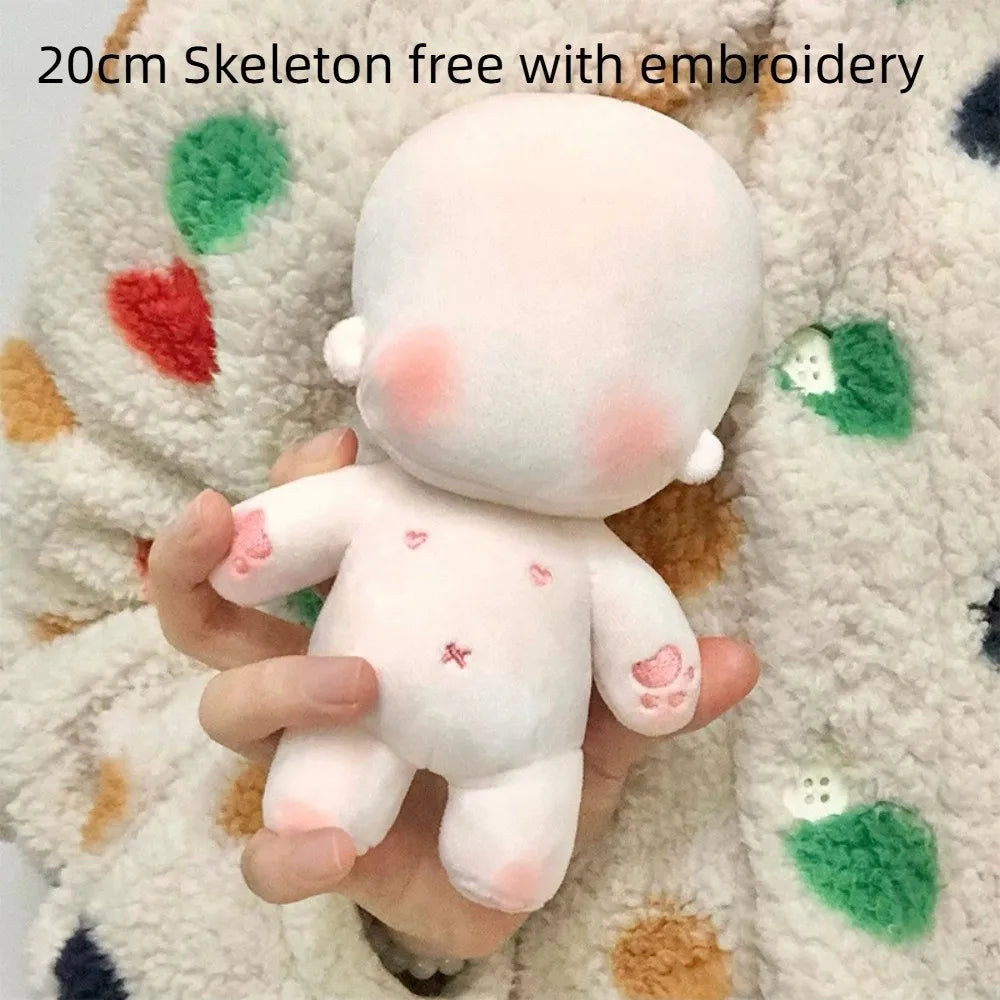 Embroidery Blank Unembroidery Cotton Doll Plush Stuffed Blank Cotton Stuffed Toy Normal Cute DIY Idoll Doll Children