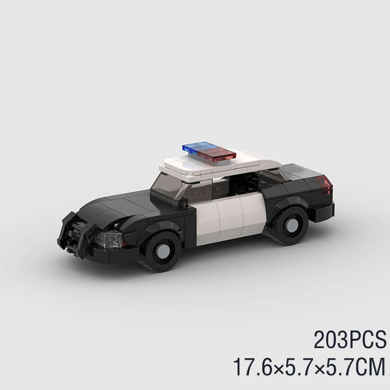 MOC Speed Sports Super Race Car Model Building Blocks Pickup Police Bricks City Racing Vehicle SUV Technical Rally Sport Toy