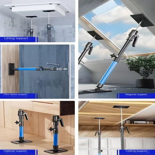New 2Pcs Labor-Saving Telescopic Steel Support Rod Cabinet Jack Drywall Construction Tool Extensible Non-slip Hand Lifting Jack