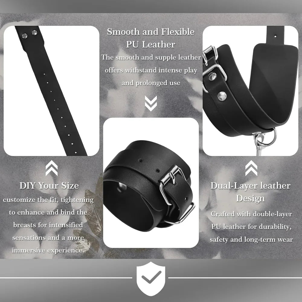 BDSM Pussy Handcuffs Sex Toys Games for Couples Slave Harness Cuffs Bondage Straps Erotic Obedience Turn Female Sex Kits